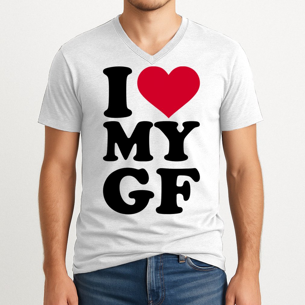 I Love My GF Girlfriend V-Neck T-Shirt