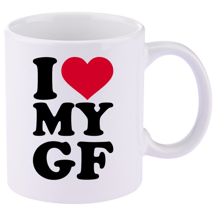 I Love My GF Girlfriend 11oz C Handle Ceramic Mug
