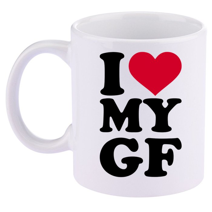 I Love My GF Girlfriend 11oz C Handle Ceramic Mug