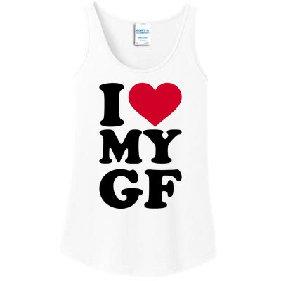 I Love My GF Girlfriend Ladies Essential Tank