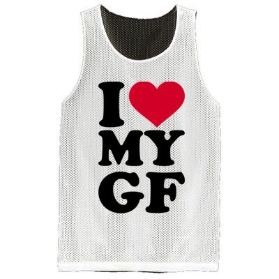 I Love My GF Girlfriend Mesh Reversible Basketball Jersey Tank
