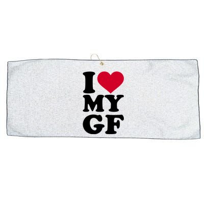 I Love My GF Girlfriend Large Microfiber Waffle Golf Towel