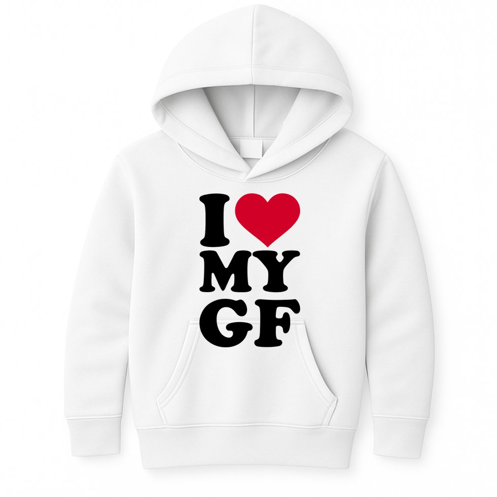 I Love My GF Girlfriend Kids Hoodie