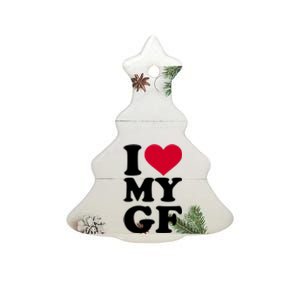 I Love My GF Girlfriend Ceramic Tree Ornament