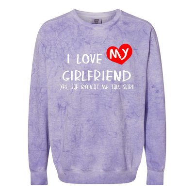 I Love My Girlfriend Colorblast Crewneck Sweatshirt