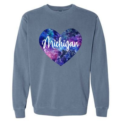 I Love Michigan Usa Gift Garment-Dyed Sweatshirt