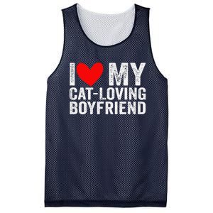 I Love My Catloving Boyfriend Funny Girlfriend Valentines Mesh Reversible Basketball Jersey Tank