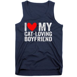 I Love My Catloving Boyfriend Funny Girlfriend Valentines Tank Top