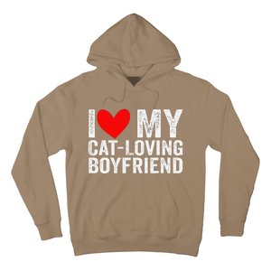 I Love My Catloving Boyfriend Funny Girlfriend Valentines Hoodie