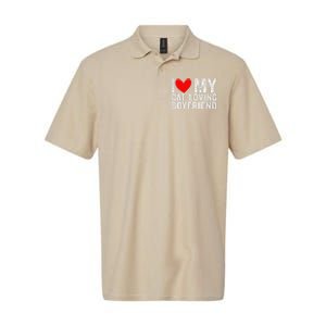 I Love My Catloving Boyfriend Funny Girlfriend Valentines Softstyle Adult Sport Polo