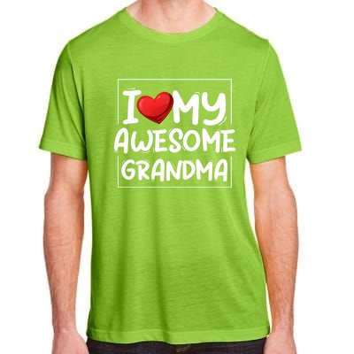 I Love My Awesome Grandma Valentines Day Matching Couple I Gift Adult ChromaSoft Performance T-Shirt