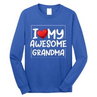 I Love My Awesome Grandma Valentines Day Matching Couple I Gift Long Sleeve Shirt