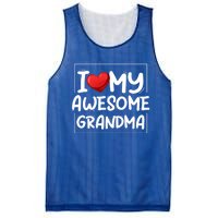 I Love My Awesome Grandma Valentines Day Matching Couple I Gift Mesh Reversible Basketball Jersey Tank