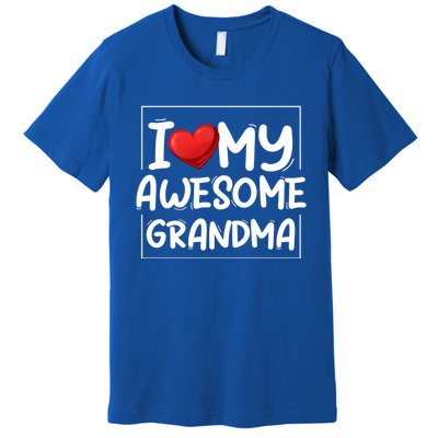 I Love My Awesome Grandma Valentines Day Matching Couple I Gift Premium T-Shirt