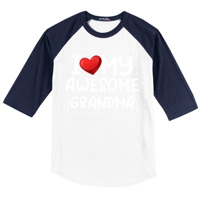 I Love My Awesome Grandma Valentines Day Matching Couple I Gift Baseball Sleeve Shirt