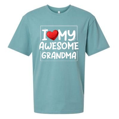 I Love My Awesome Grandma Valentines Day Matching Couple I Gift Sueded Cloud Jersey T-Shirt