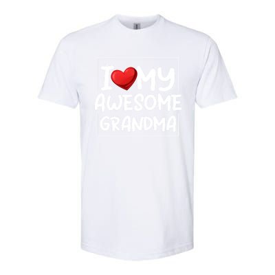 I Love My Awesome Grandma Valentines Day Matching Couple I Gift Softstyle CVC T-Shirt