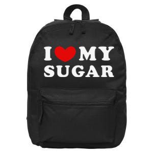 I Love My Sugar I Heart My Sugar 16 in Basic Backpack