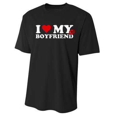 I Love My Boyfriend Sweatpants On Butt Love My Sweatpants Performance Sprint T-Shirt