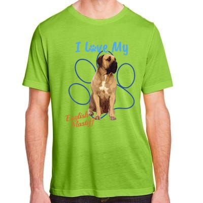 I Love My English Mastiff Best Dog Lover Paw Funny Gift! Adult ChromaSoft Performance T-Shirt