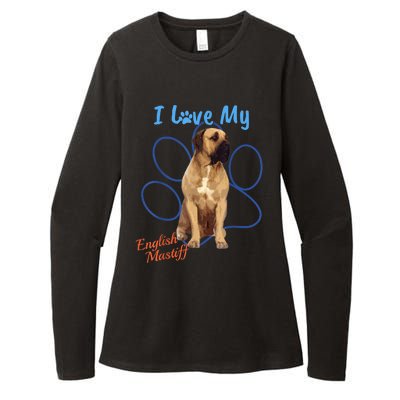 I Love My English Mastiff Best Dog Lover Paw Funny Gift! Womens CVC Long Sleeve Shirt