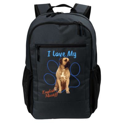 I Love My English Mastiff Best Dog Lover Paw Funny Gift! Daily Commute Backpack