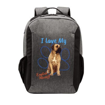 I Love My English Mastiff Best Dog Lover Paw Funny Gift! Vector Backpack