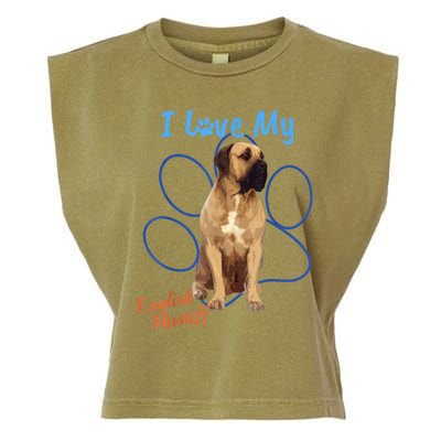 I Love My English Mastiff Best Dog Lover Paw Funny Gift! Garment-Dyed Women's Muscle Tee