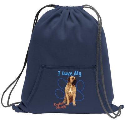 I Love My English Mastiff Best Dog Lover Paw Funny Gift! Sweatshirt Cinch Pack Bag