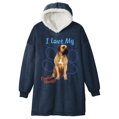 I Love My English Mastiff Best Dog Lover Paw Funny Gift! Hooded Wearable Blanket