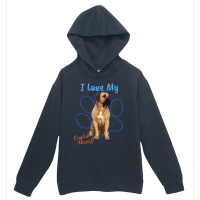 I Love My English Mastiff Best Dog Lover Paw Funny Gift! Urban Pullover Hoodie