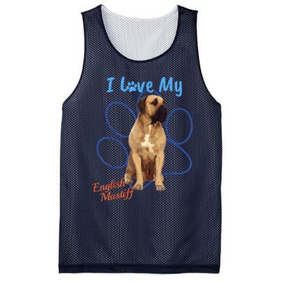 I Love My English Mastiff Best Dog Lover Paw Funny Gift! Mesh Reversible Basketball Jersey Tank