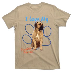 I Love My English Mastiff Best Dog Lover Paw Funny Gift! T-Shirt