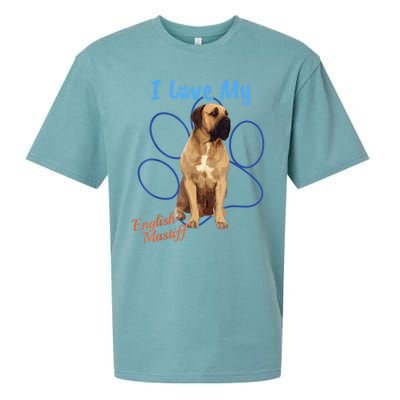 I Love My English Mastiff Best Dog Lover Paw Funny Gift! Sueded Cloud Jersey T-Shirt