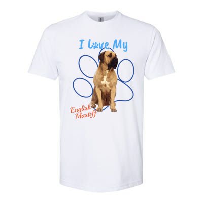 I Love My English Mastiff Best Dog Lover Paw Funny Gift! Softstyle CVC T-Shirt