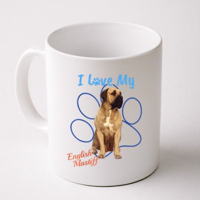 I Love My English Mastiff Best Dog Lover Paw Funny Gift! Coffee Mug