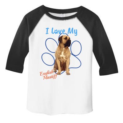 I Love My English Mastiff Best Dog Lover Paw Funny Gift! Toddler Fine Jersey T-Shirt