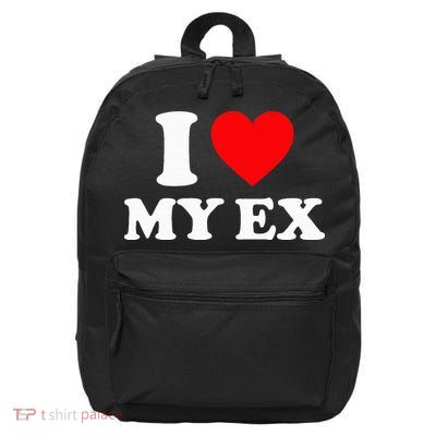 I Love My Ex I Heart My Ex 16 in Basic Backpack