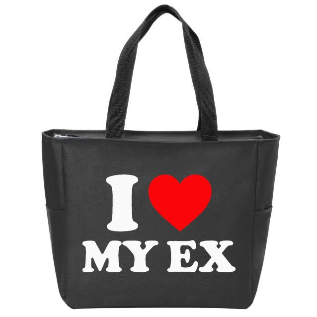 I Love My Ex I Heart My Ex Zip Tote Bag