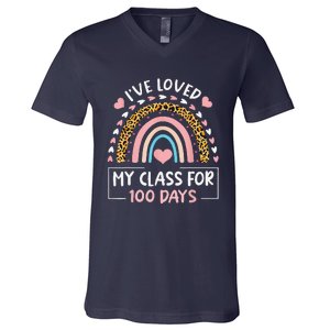 IVe Loved My Class For 100 Days Of School Valentine Day V-Neck T-Shirt