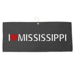 I Love Mississippi Large Microfiber Waffle Golf Towel