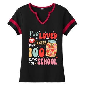 IVe Loved My Class For 100 Days School Teacher Ladies Halftime Notch Neck Tee