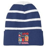 IVe Loved My Class For 100 Days School Teacher Striped Beanie with Solid Band