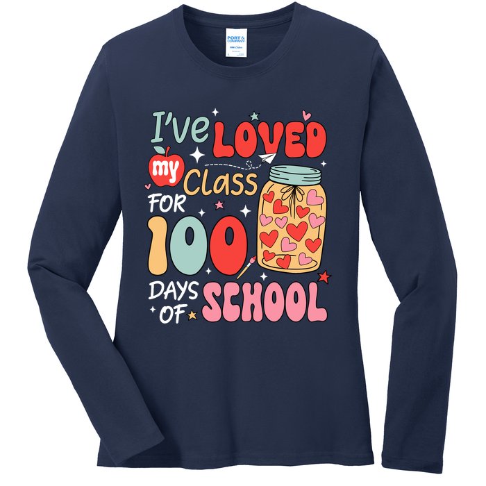 IVe Loved My Class For 100 Days School Teacher Ladies Long Sleeve Shirt