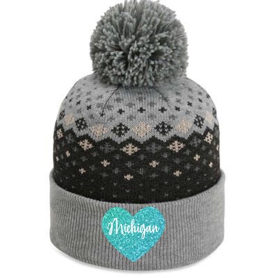 I Love Michigan Usa Heart Cool Gift The Baniff Cuffed Pom Beanie