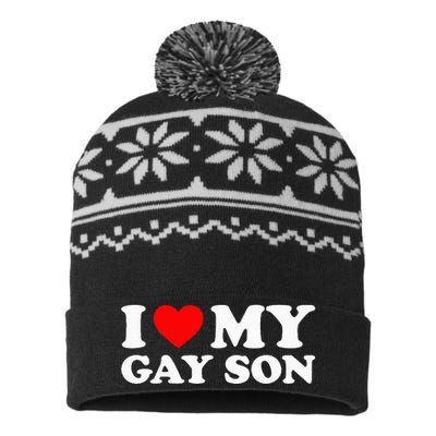 I Love My Gay Son USA-Made Snowflake Beanie