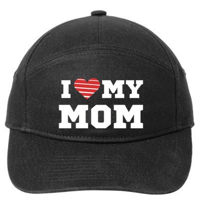 I Love My Mom Gift 7-Panel Snapback Hat