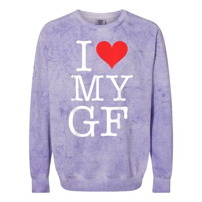 I Love My GF. Valentines Day Colorblast Crewneck Sweatshirt