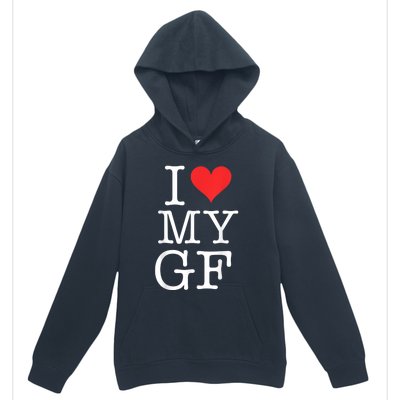 I Love My GF. Valentines Day Urban Pullover Hoodie