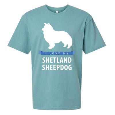 I Love My Shetland Sheepdog Gift Sueded Cloud Jersey T-Shirt